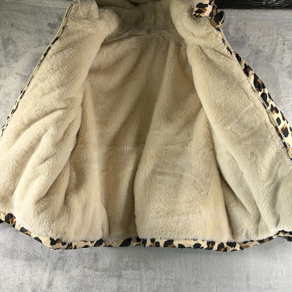 Girls Reversible Leopard Print Faux Fur Coat – Children's Place‎ – Size 5T